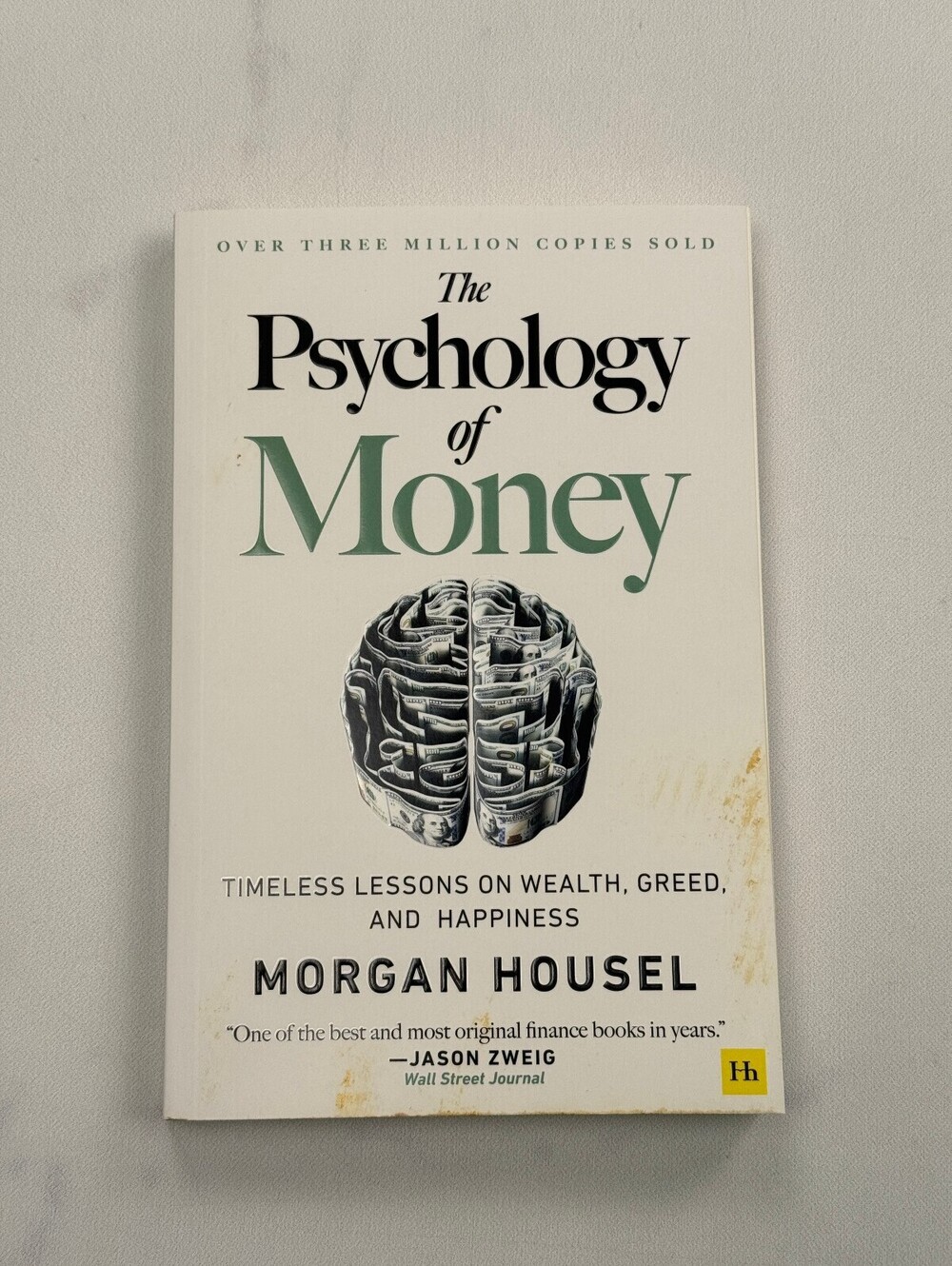 Morgan Housel The Psychology Money Book White Modern Timeless